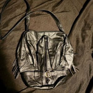 Leather jacket purse